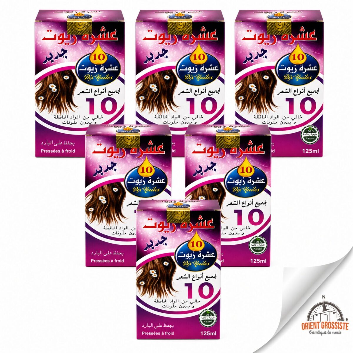 Dix Huiles capillaire en gros, lot de 6 boîtes de 125 ml