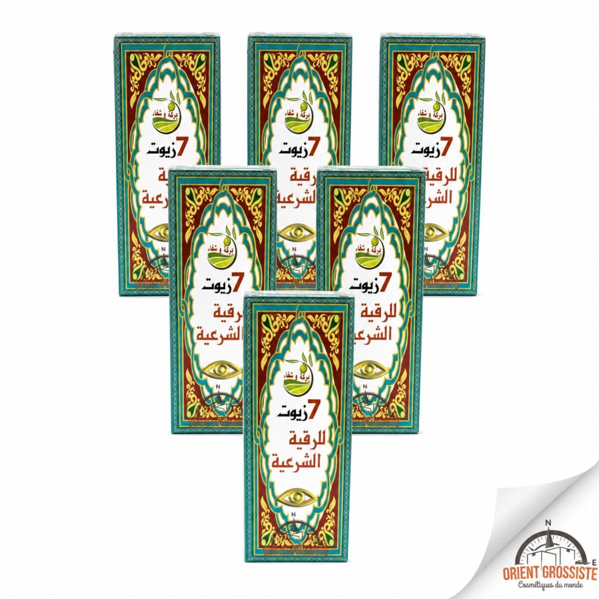 Boîte de 7 huiles pour la roqya en gros, lot de 6