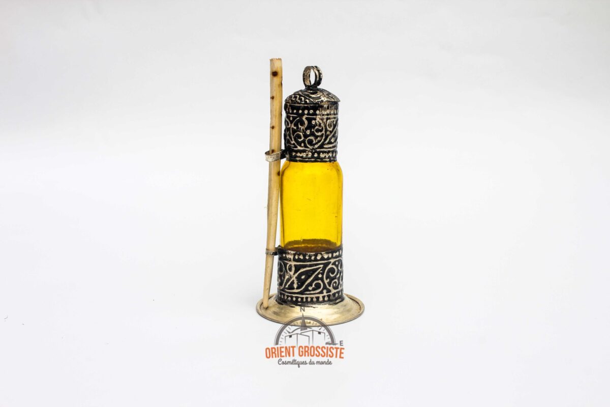 Flacon à Khôl traditionnel Jaune – fait main (Lot de 6)