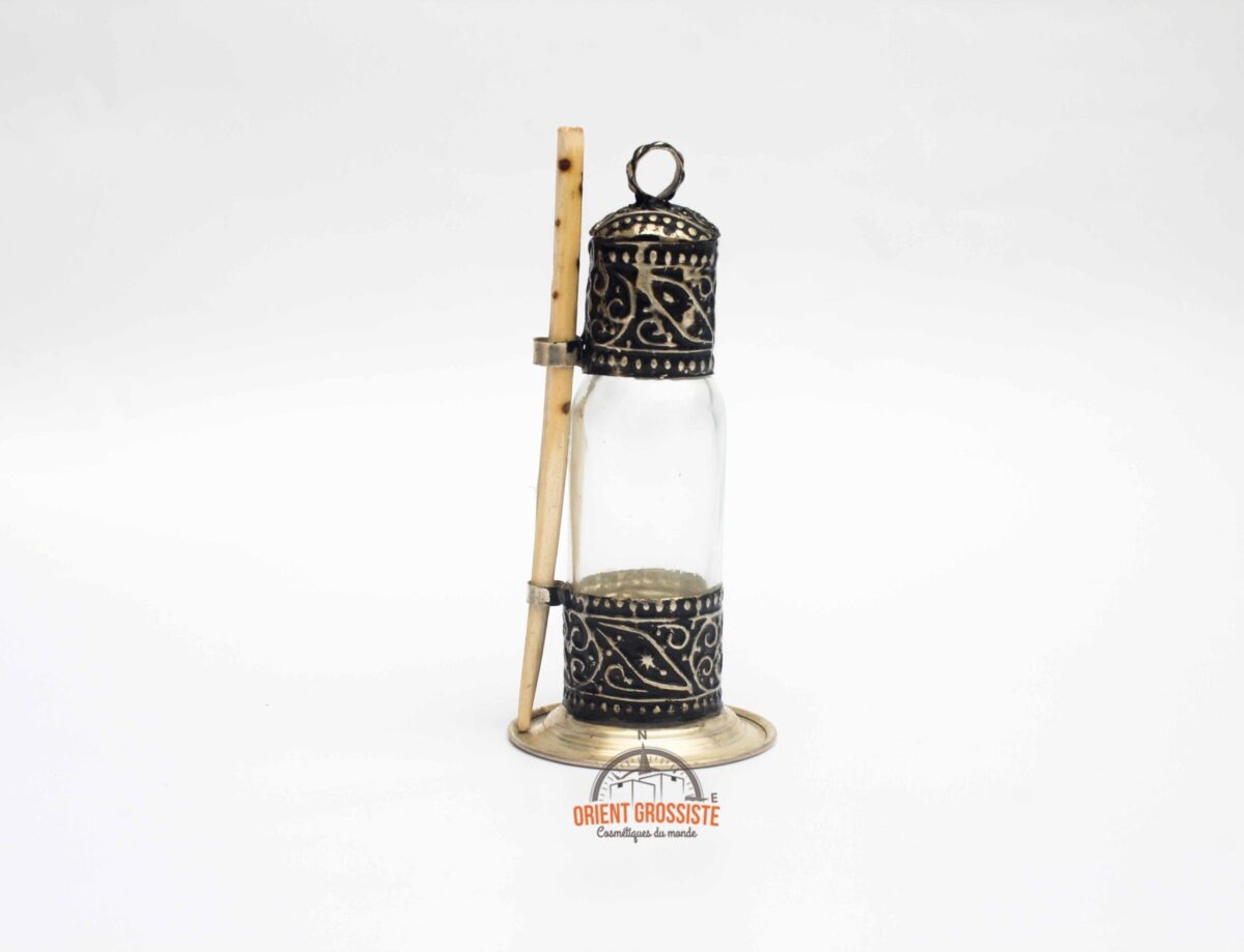 Flacon à Khôl traditionnel Transparente – fait main (Lot de 6)