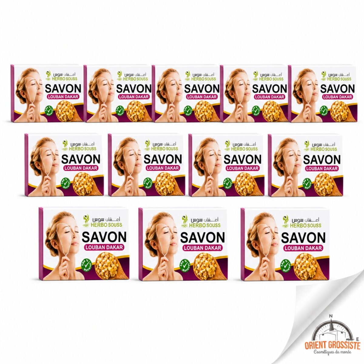 Savon Louban Dakar en gros, lot de 12 savons Herbo Souss