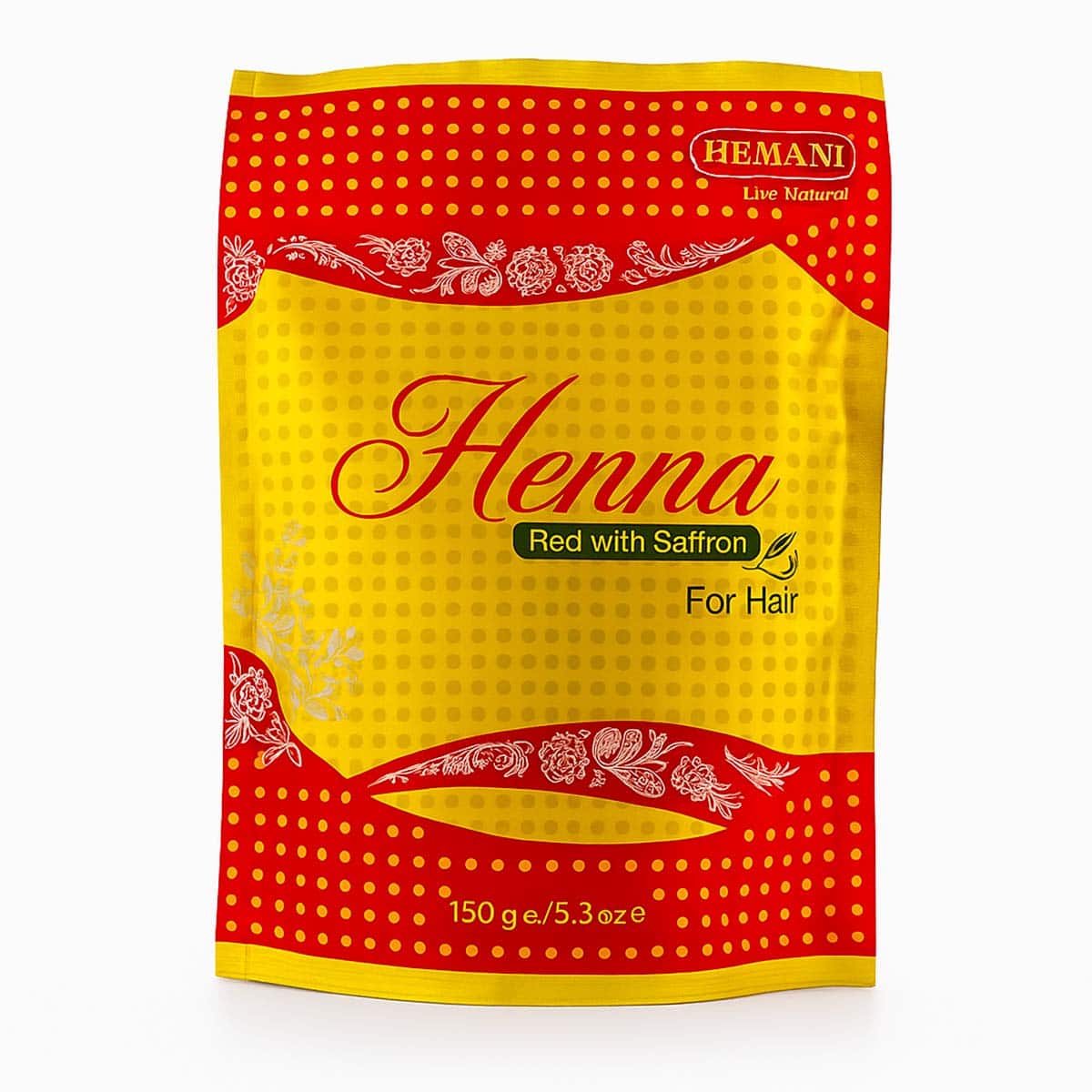 Henné en poudre rouge au safran - Hemani - Lot de 6 pièces