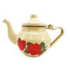 Petite théière émaillée enduite de porcelaine