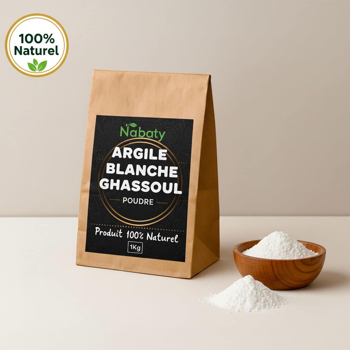Argile (Ghassoul) Blanche au kilo