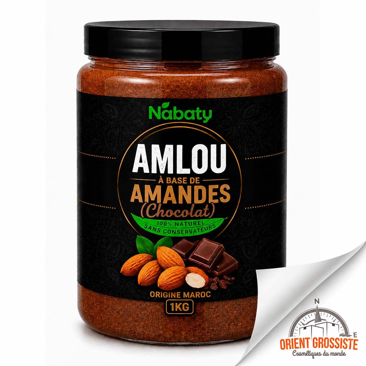Amlou chocolat et amandes en gros – Pot de 1kg