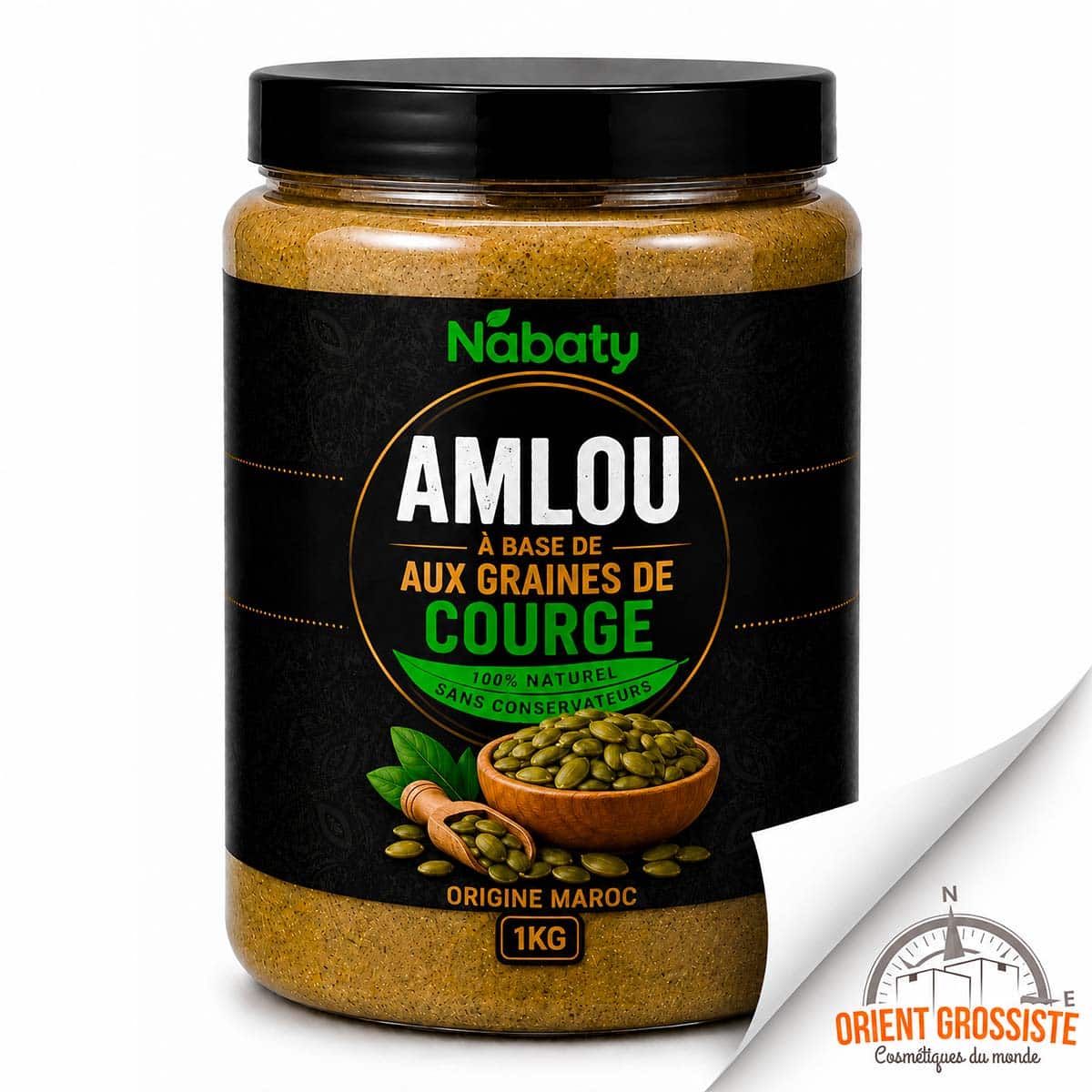 Amlou graines de courge en gros – Pot de 1kg