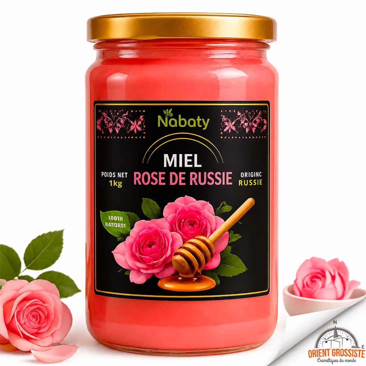 Miel rose de russie en gros – Pot de 1 kg