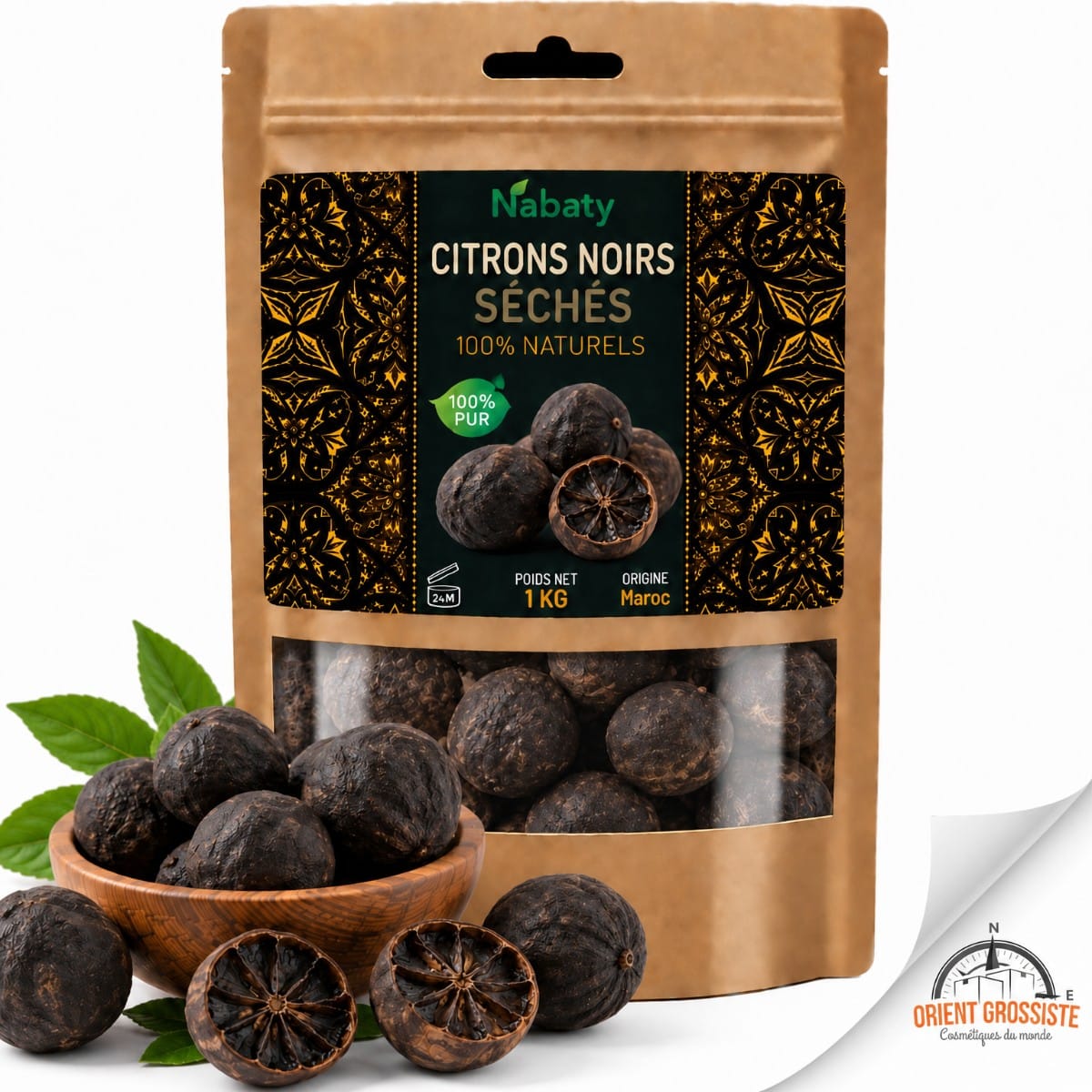 Citrons noirs séchés en gros - 1 kg (loumi)