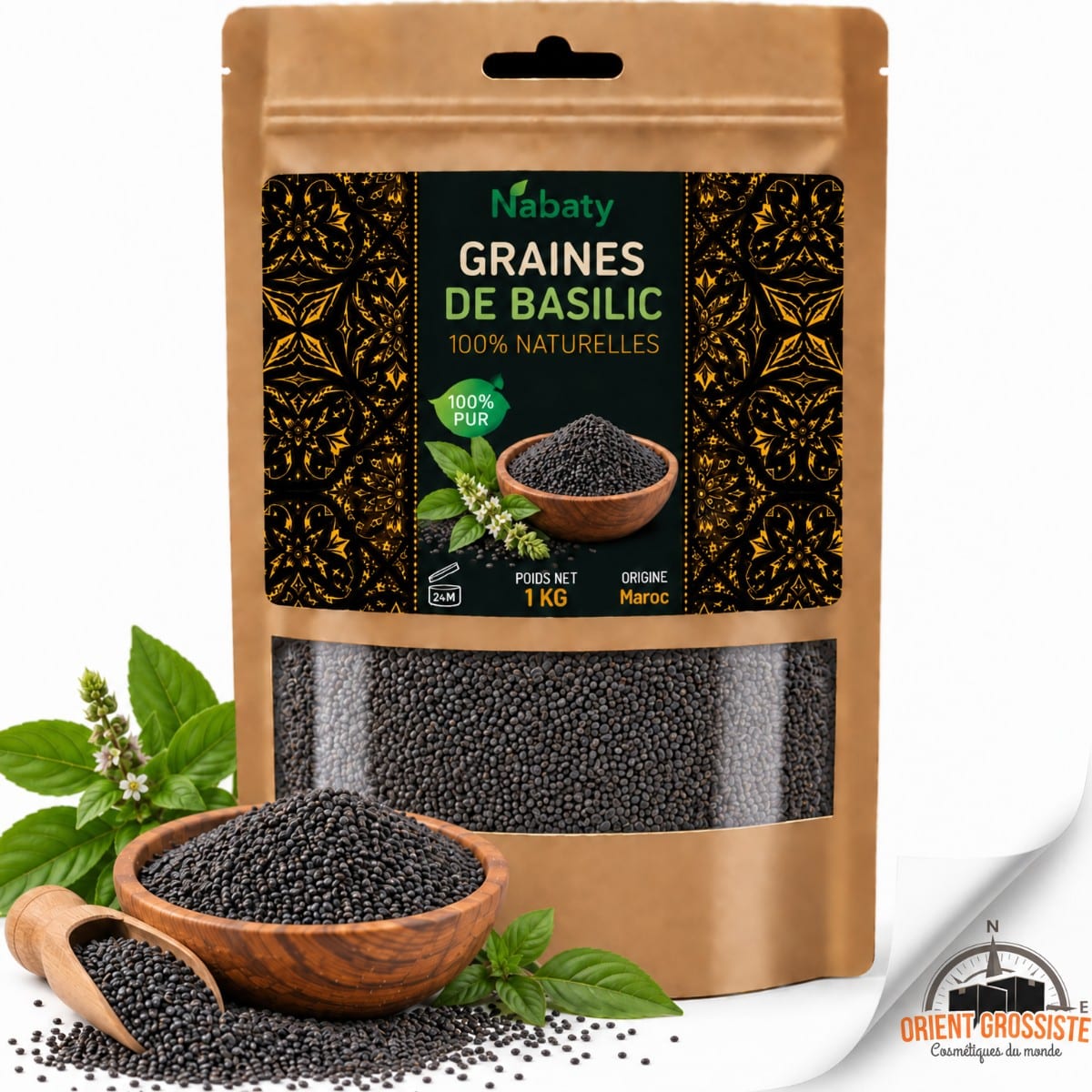 Graines de basilic en gros - 1 kg