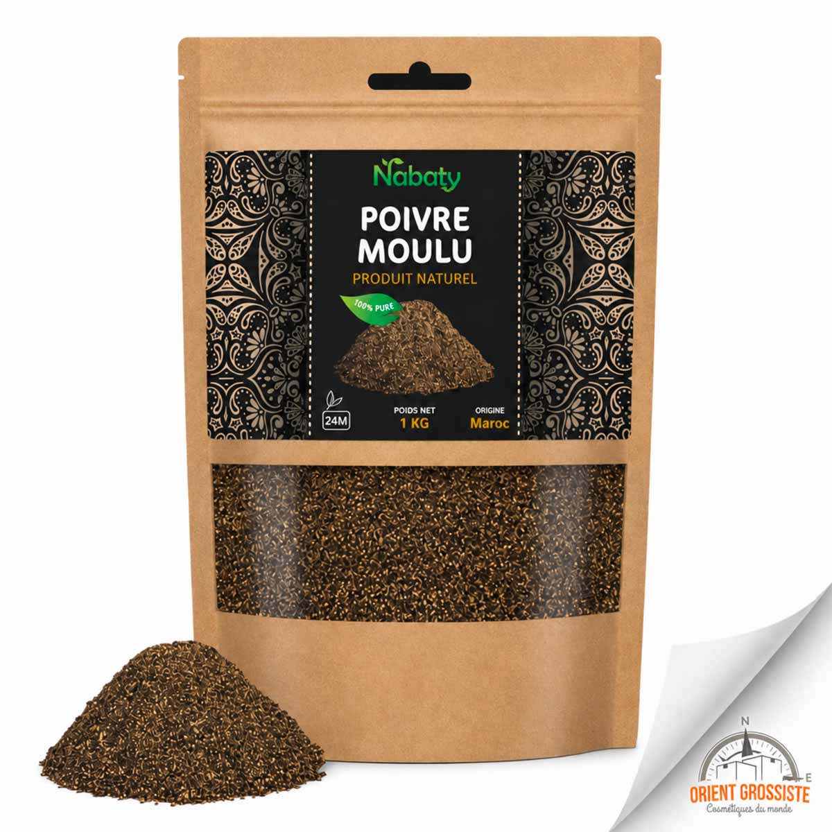 Poivre moulu en gros - 1 kg