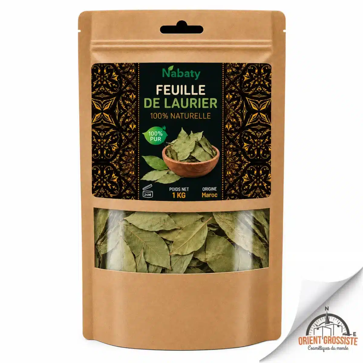 Sachet de 1 kg de feuilles de laurier Nabaty, vendu en gros